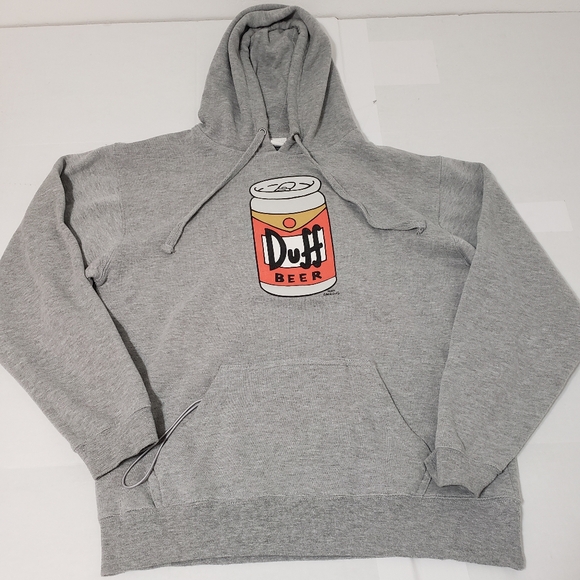 Simpsons Other - Simpsons Duff Beer Hoodie Sweater Sweatshirt pullover Men's medium gray